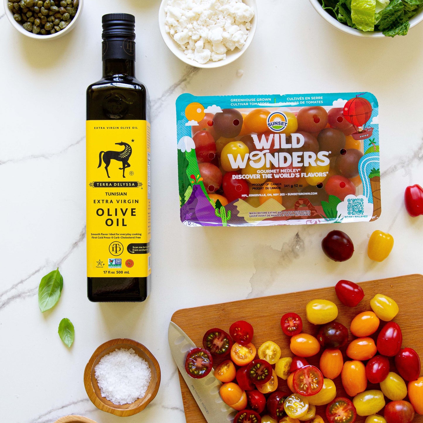 Sweet Tomato & Vegan Feta Salad with Lemon Vinaigrette