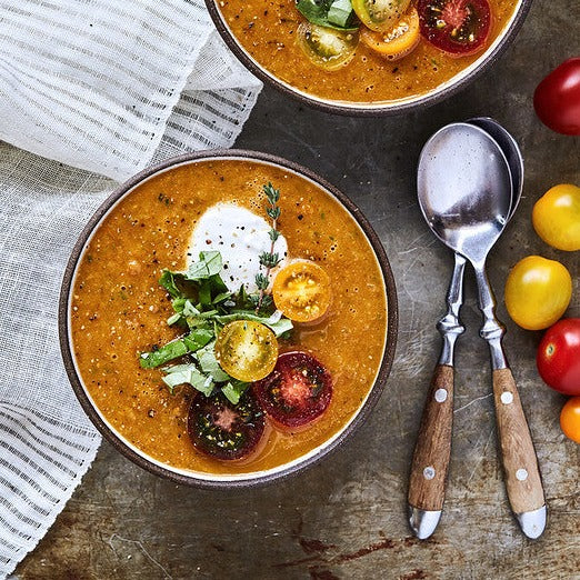 Chilled Roasted Heirloom Tomato Soup