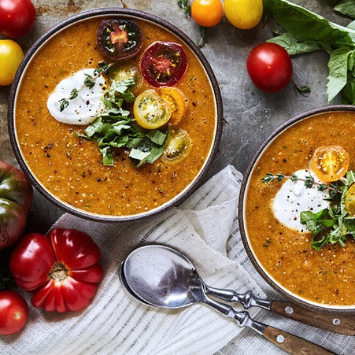 Chilled Roasted Heirloom Tomato Soup