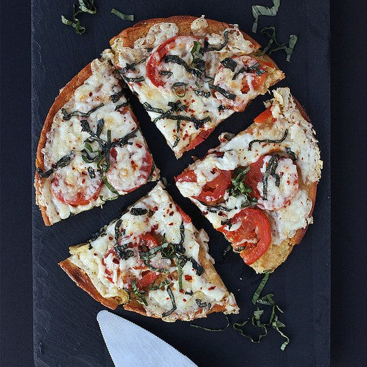 Tomato Basil Socca Pizza