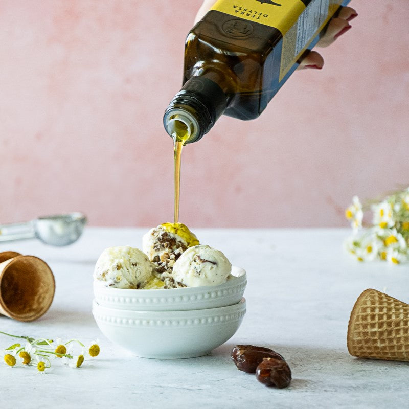 Olive Oil, Dates, Pecan Rum Ice Cream TERRA DELYSSA US