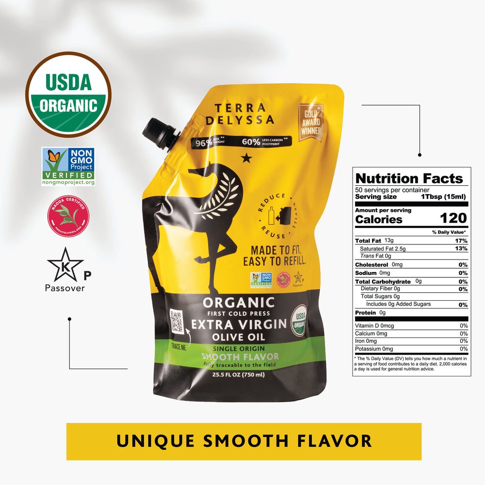 Terra Delyssa Organic Extra Virgin Olive Oil Refill Pouch | TERRA
