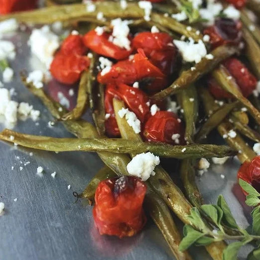 
                  
                    Roasted Green Beans and Tomatoes with Feta Cheese
                  
                