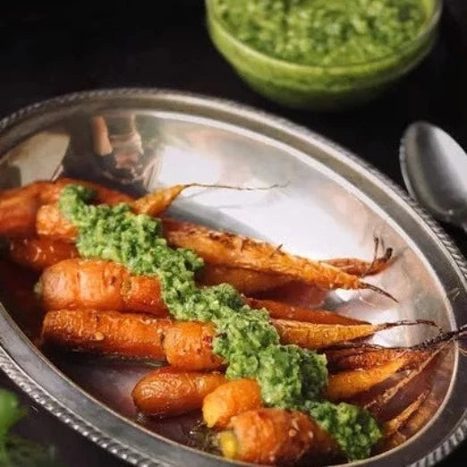Cumin Roasted Carrots With Cilantro Chimichurri
