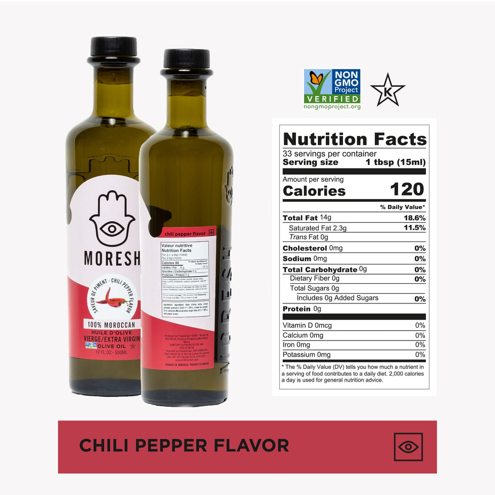 
                  
                    Moresh Chili Pepper Flavored Olive Oil
                  
                