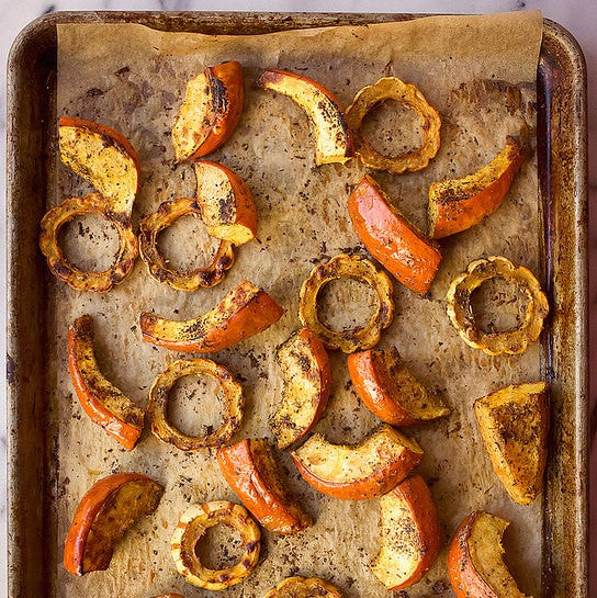 Za’atar Roasted Squash With Crispy Kale And Pomegranate