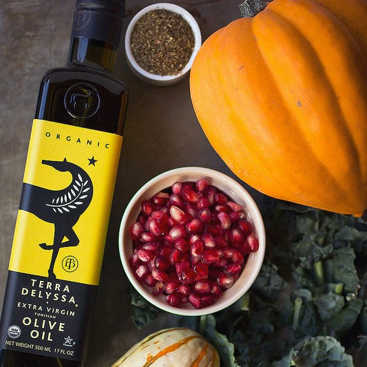 Za’atar Roasted Squash With Crispy Kale And Pomegranate